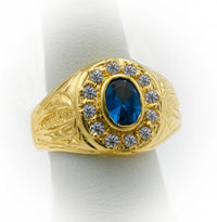 Cocktail Ring blue spinel  center Stone