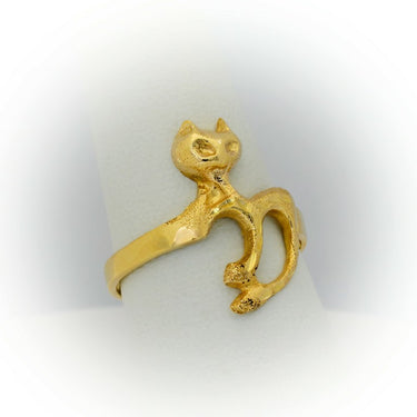 Cat Ring in yellow gold for women