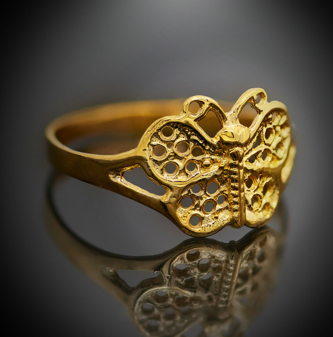 Butterfly Gold Ring for Girls 4