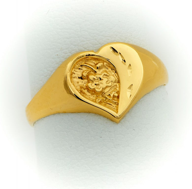 Gold Heart Ring for Women or Girls