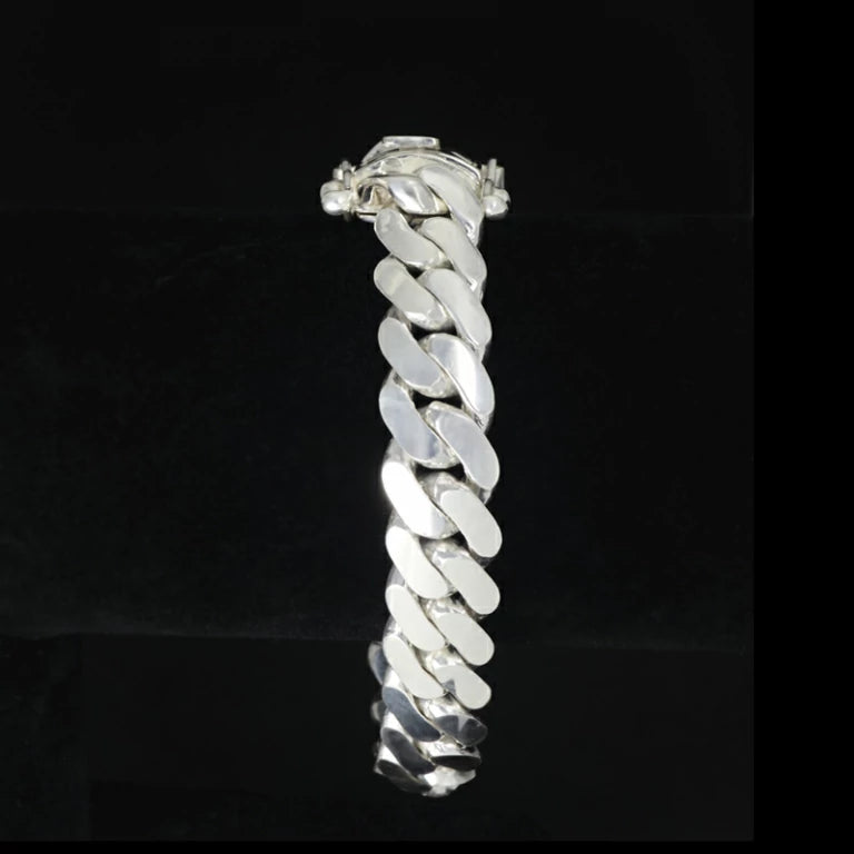 12mm silver brevcelet for men