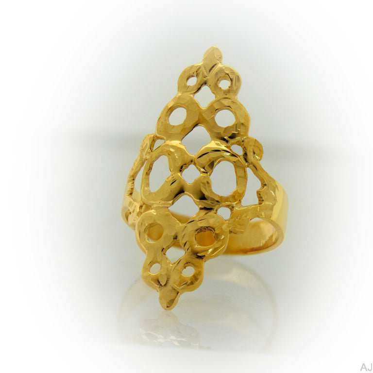 Anillo de dedo índice | Anillo de oro grande para mujer 