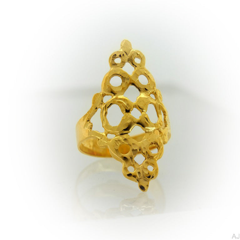 Anillo de dedo índice | Anillo de oro grande para mujer 