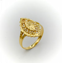 Thumbnail for Real Gold Almond Shape Filigree Ring 1