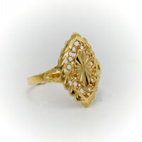 Thumbnail for Real Gold Almond Shape Filigree Ring 4