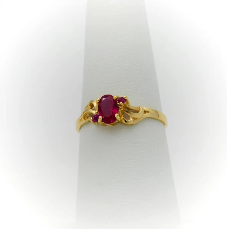 simple gold ring red