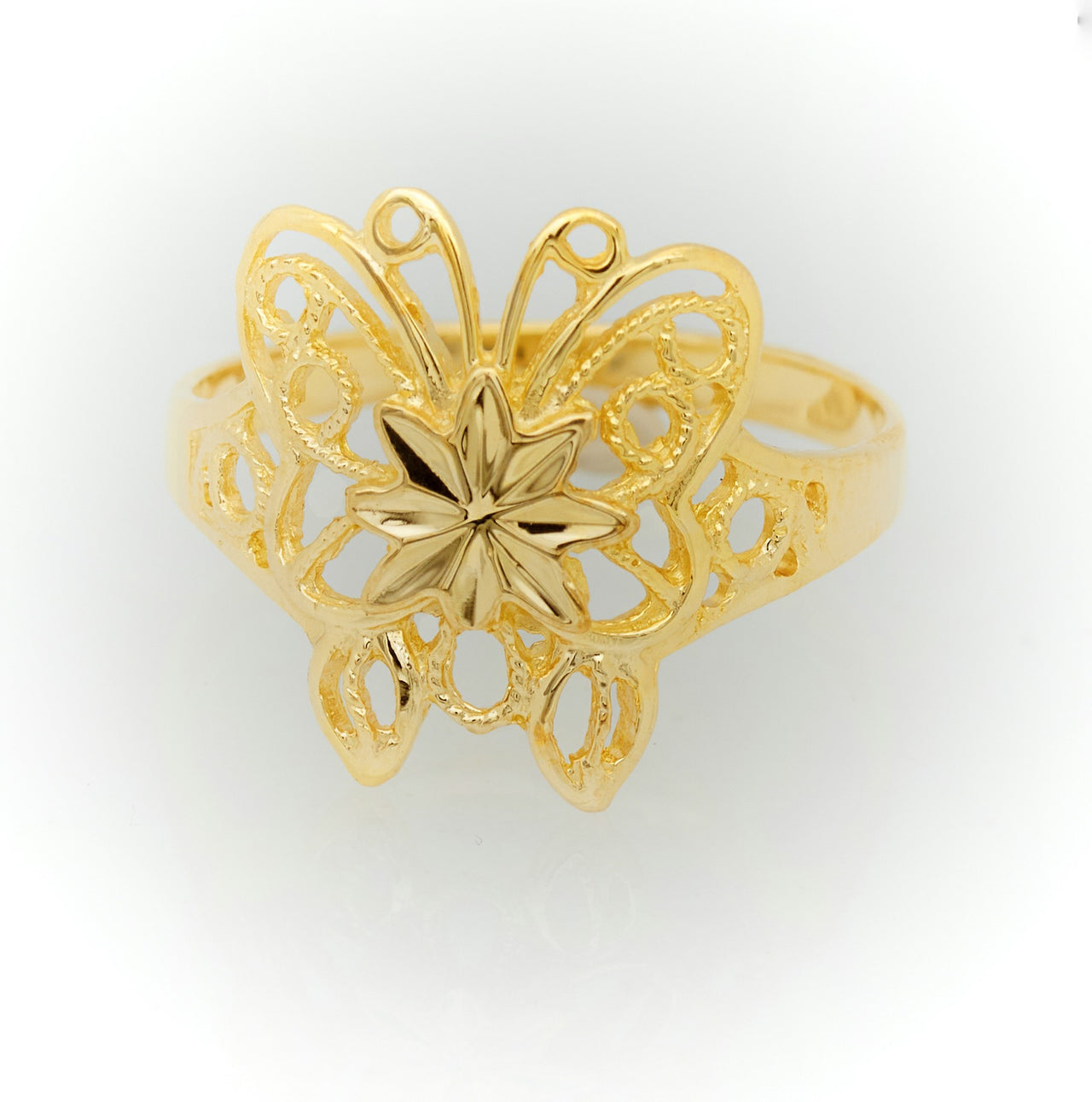 Butterfly Gold Ring, Antique Style Ring 2