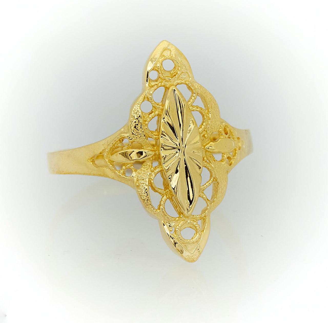 Vintage Elegant Art Deco Design Gold Ring 2