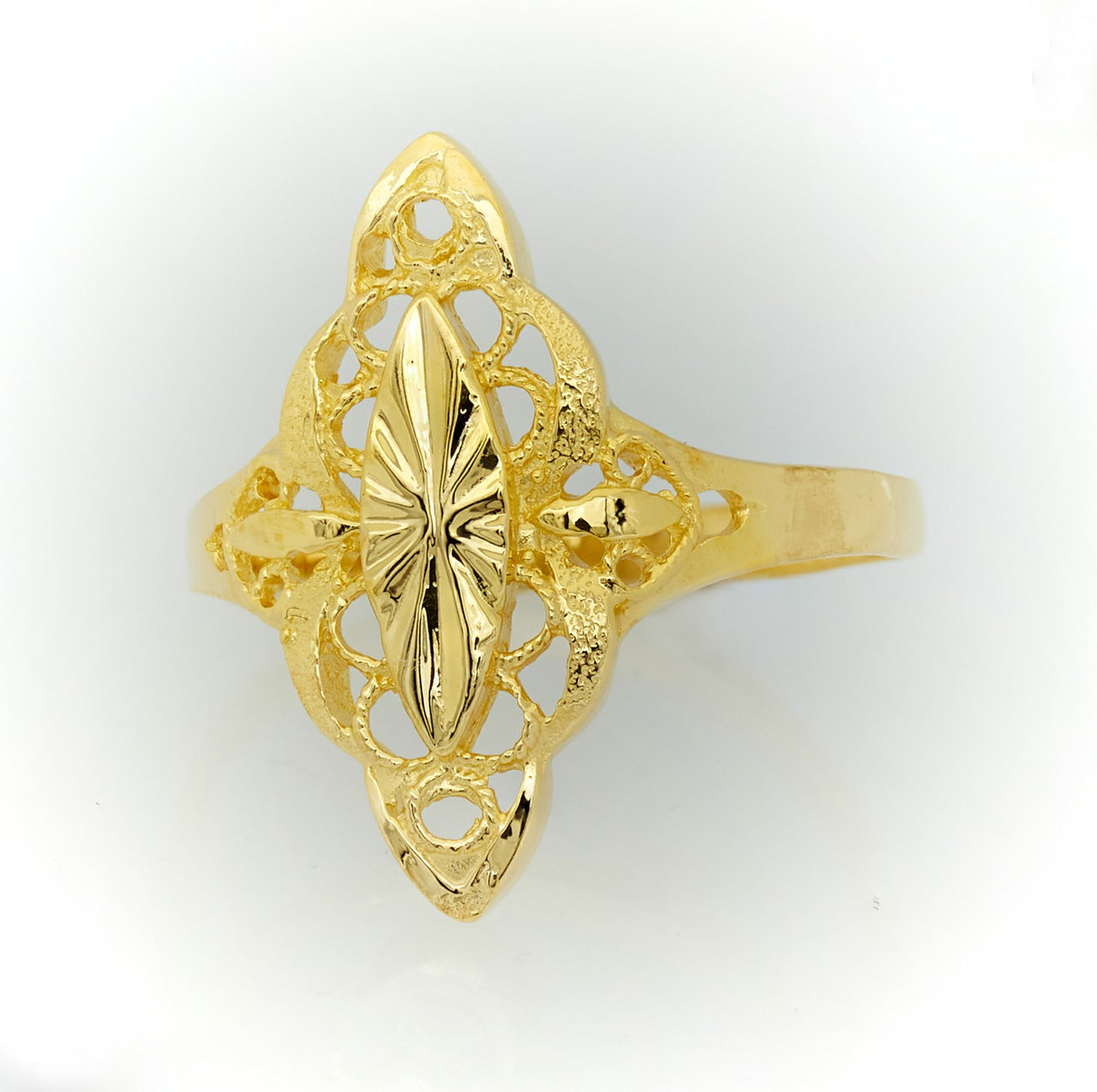 Vintage Elegant Art Deco Design Gold Ring 3