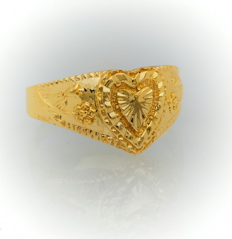 10k or 14k Gold Heart Ring 5