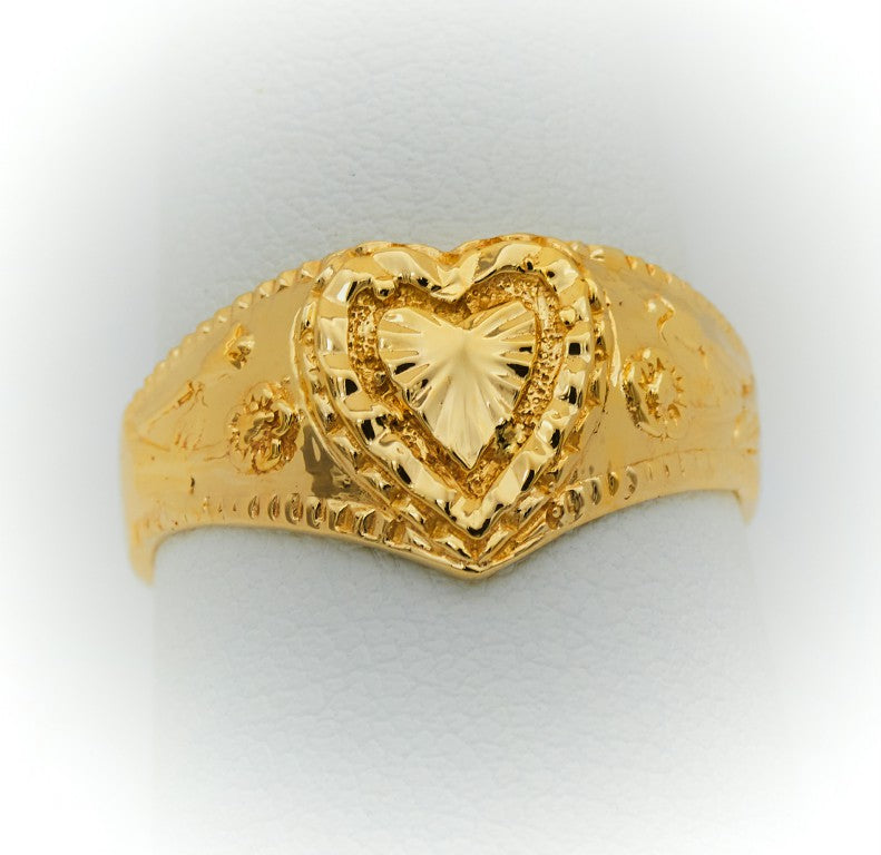 10k or 14k Gold Heart Ring