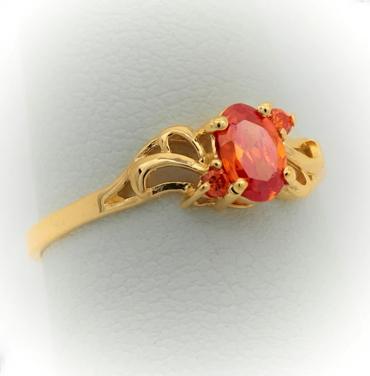 simple gold ring orange stones
