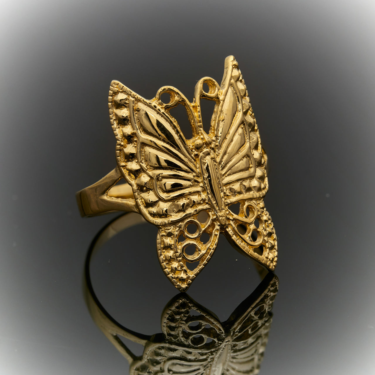 Gold Butterfly Ring | Big Ring for Women 6