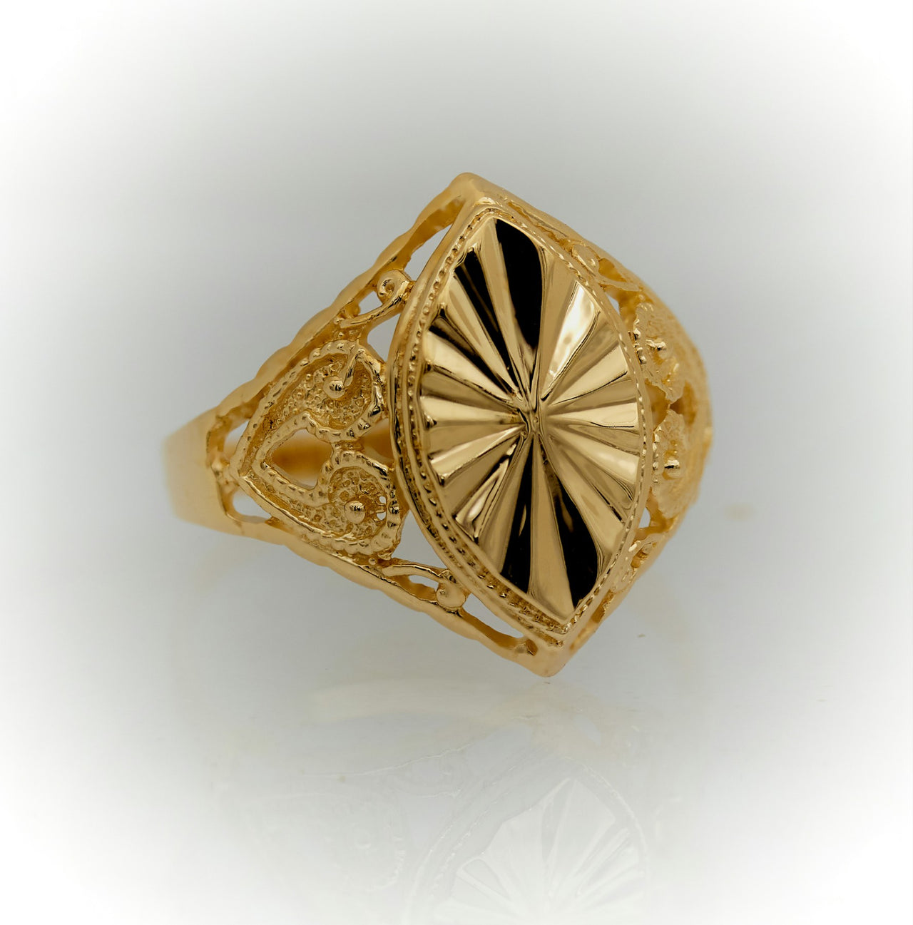 Gold Signet Ring | Almond Shape