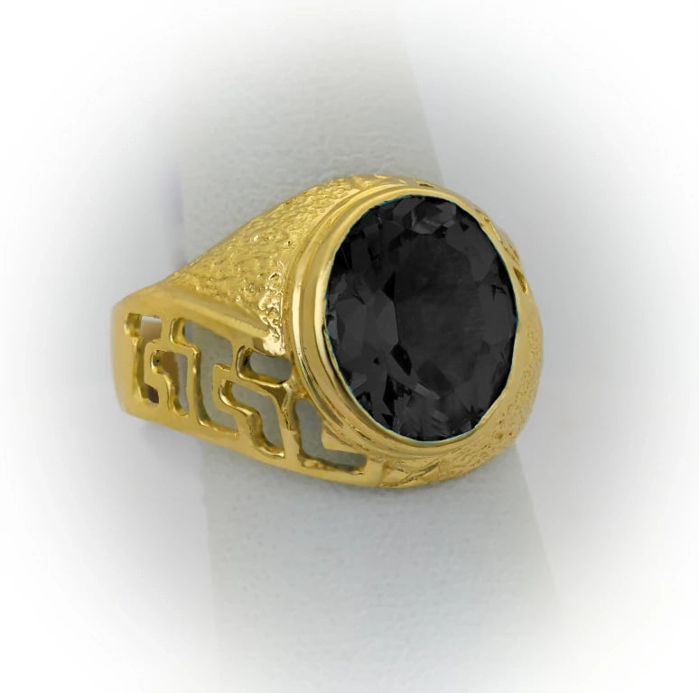 Back Stone gold ring for men