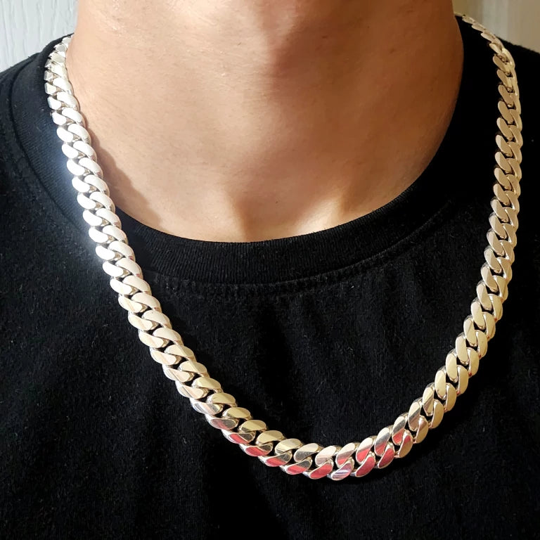 Buy 999 Pure Silver Cuban Link Chain |  Men's Sterling Silver Chain