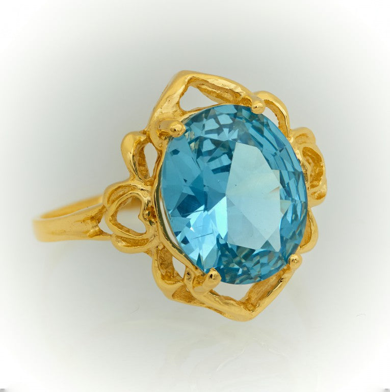 Oval Stone aquamarine blue 1