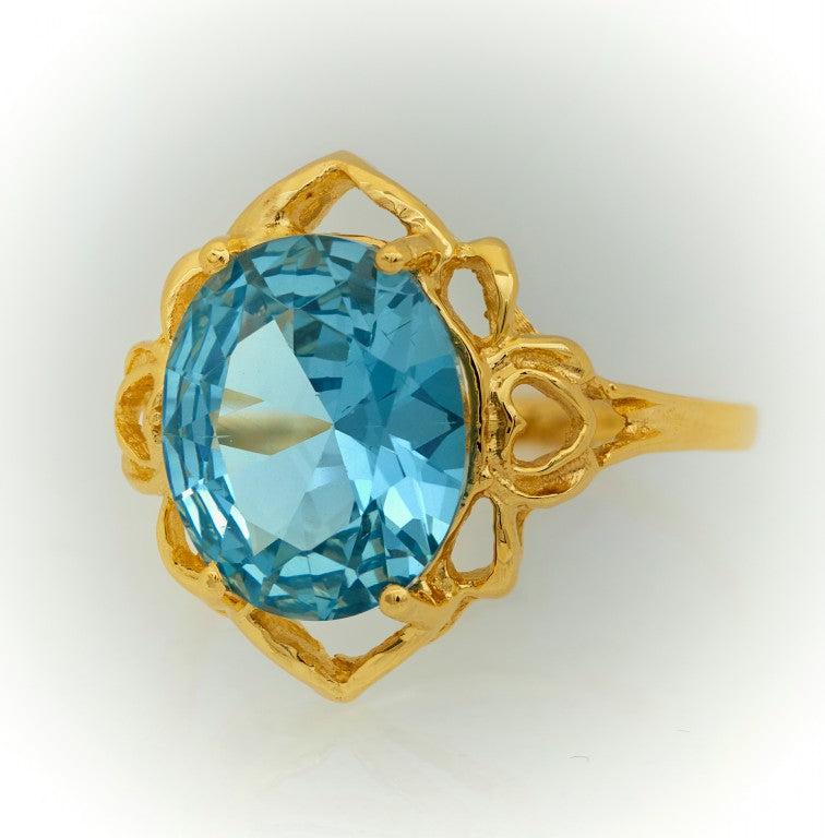 Oval Stone aquamarine blue 2