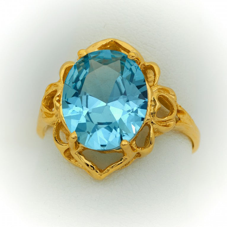 Oval Stone aquamarine blue 3