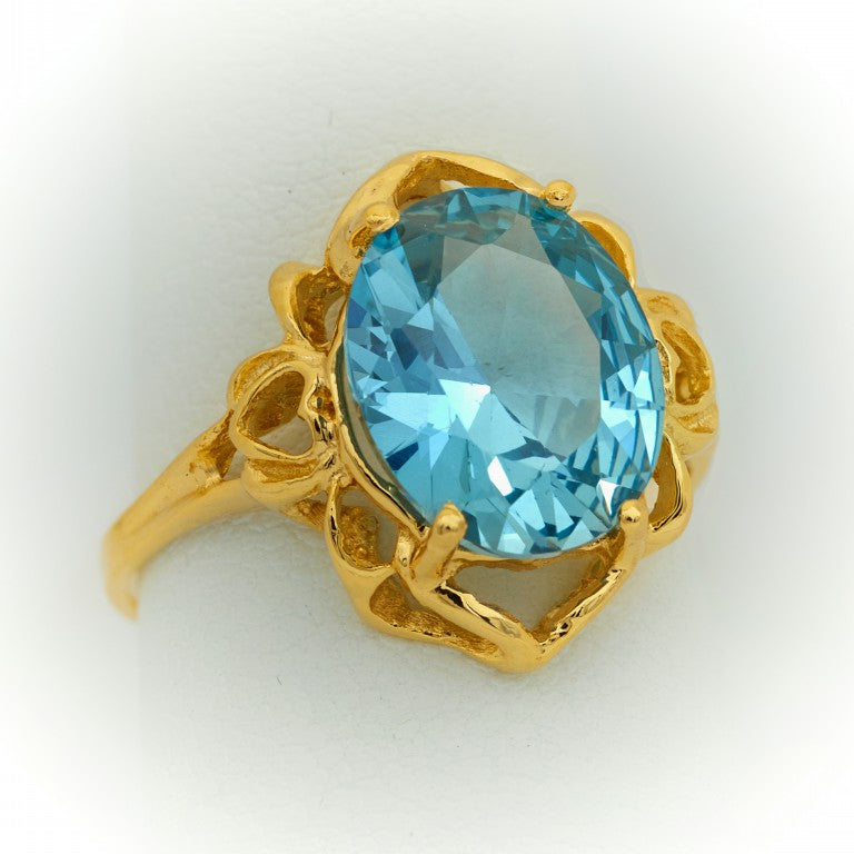 Oval Stone aquamarine blue