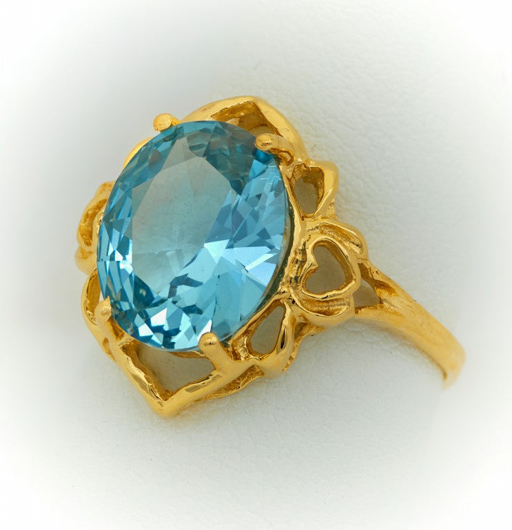 Oval Stone aquamarine blue 4