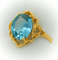 Thumbnail for Oval Stone aquamarine blue 4