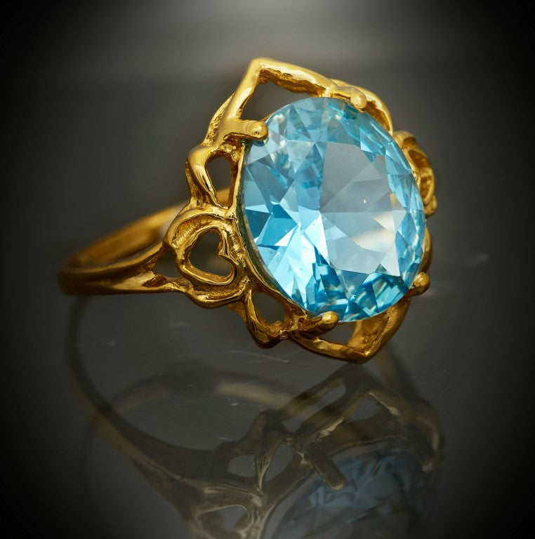 Oval Stone aquamarine blue 5