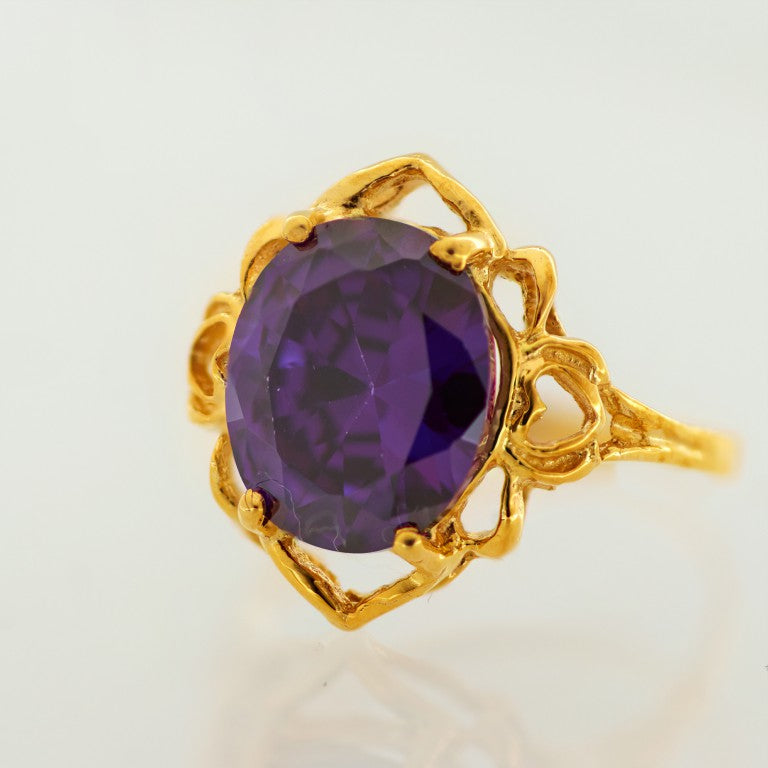 Oval Ring amethyst color