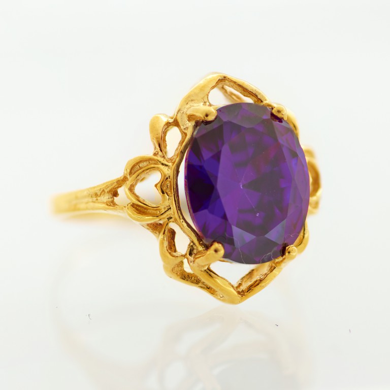 Oval Ring amethyst color 1