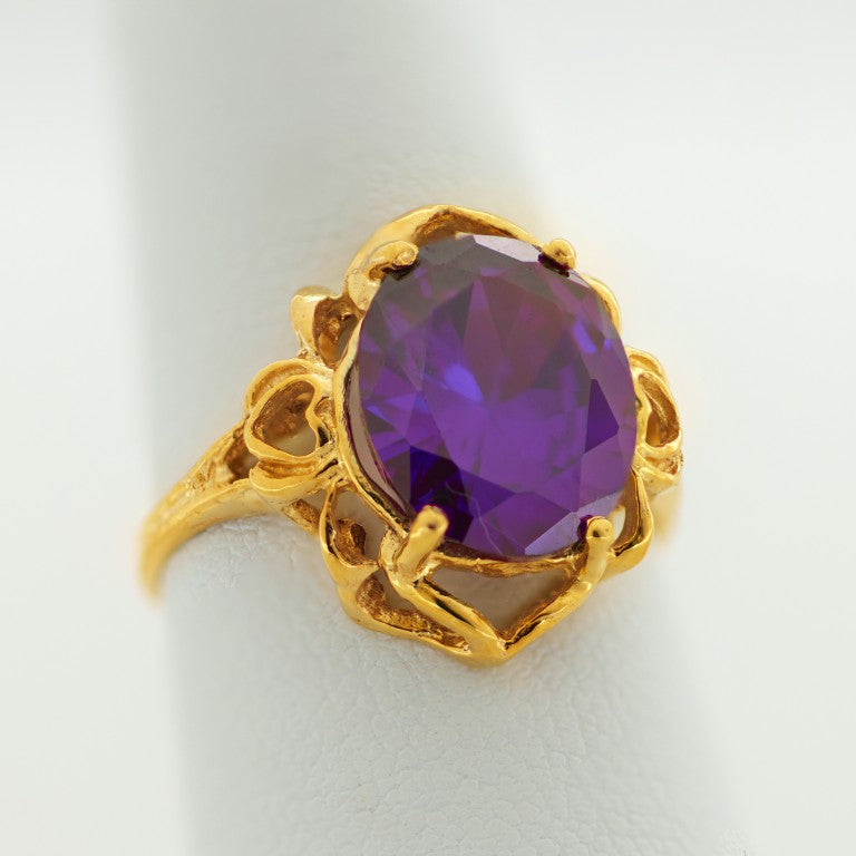 Oval Ring amethyst color 3