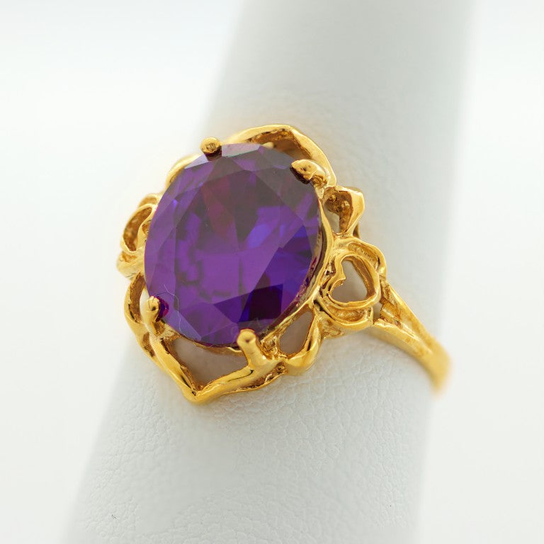 Oval Ring amethyst color 4