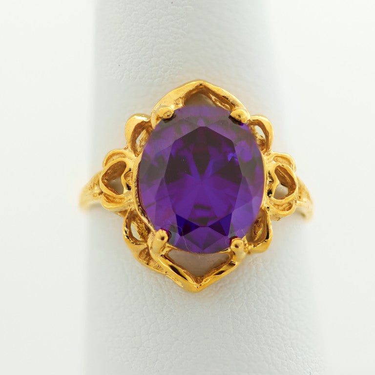 Oval Ring amethyst color 5