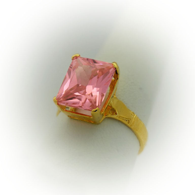 Rectangle Solitaire Ring Rose 1