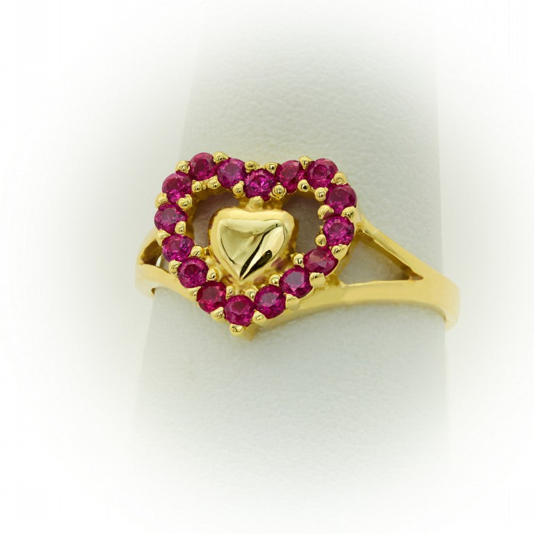 Double Heart Ring with Stones 1