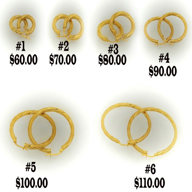 gold twist hoop earrings