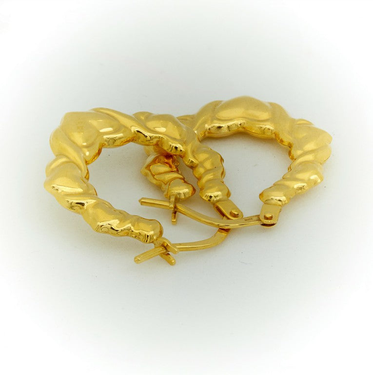 Gold Heart Hoop Earrings 1