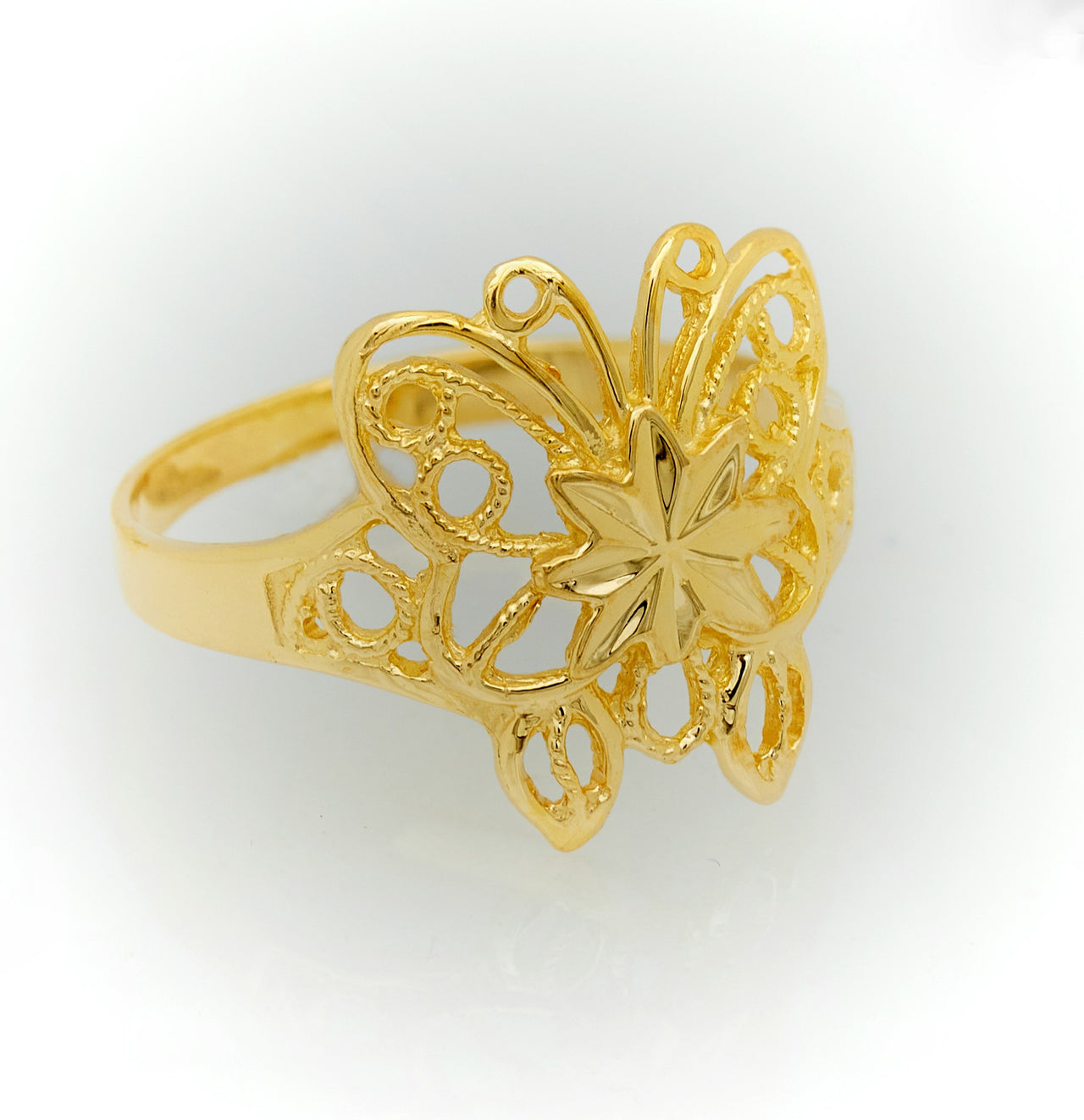 Butterfly Gold Ring, Antique Style Ring 1