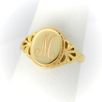 clasic signet initial-letter ring