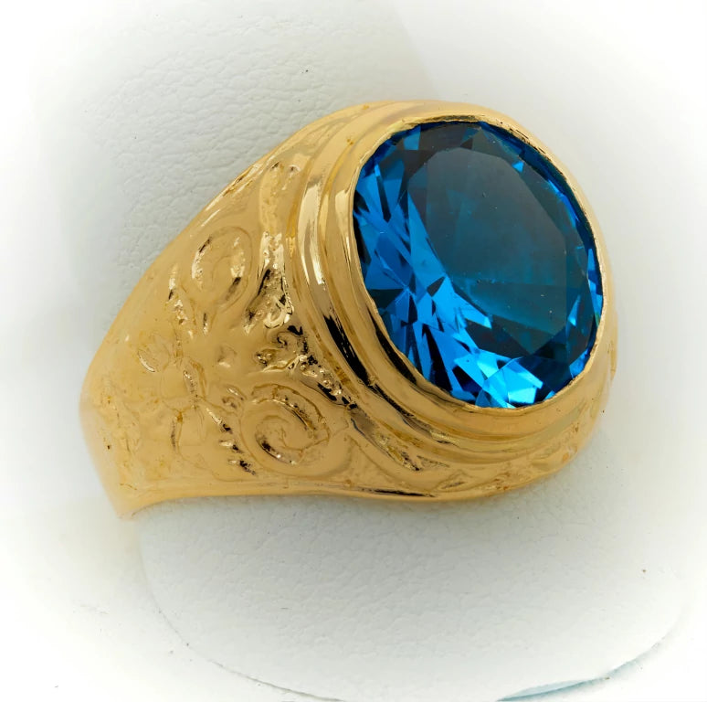 Light Blue Stone Mens Ring