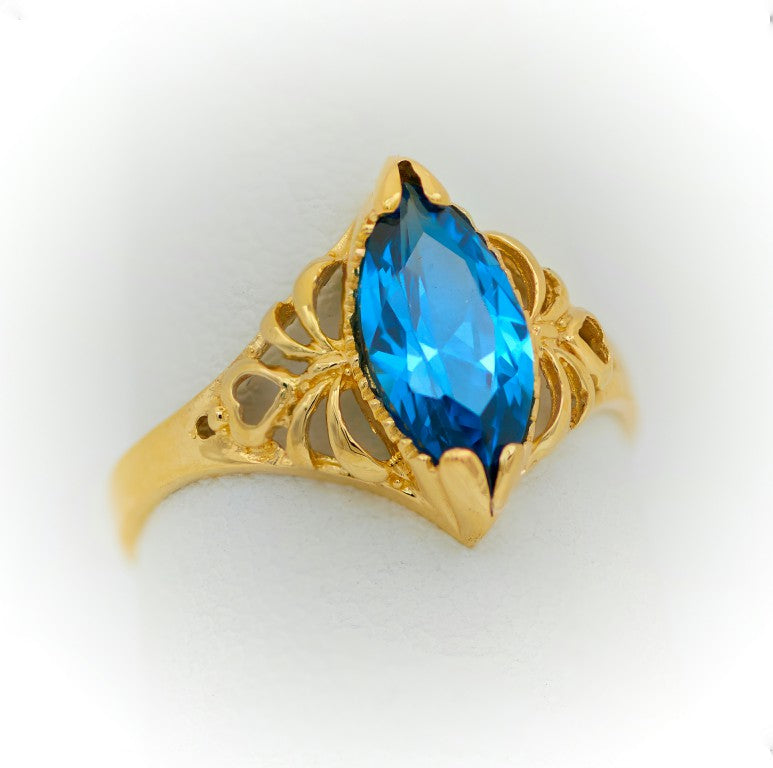 Marquise Ring blue spinel