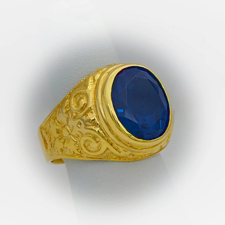 Dark Blue Stone Mens Ring