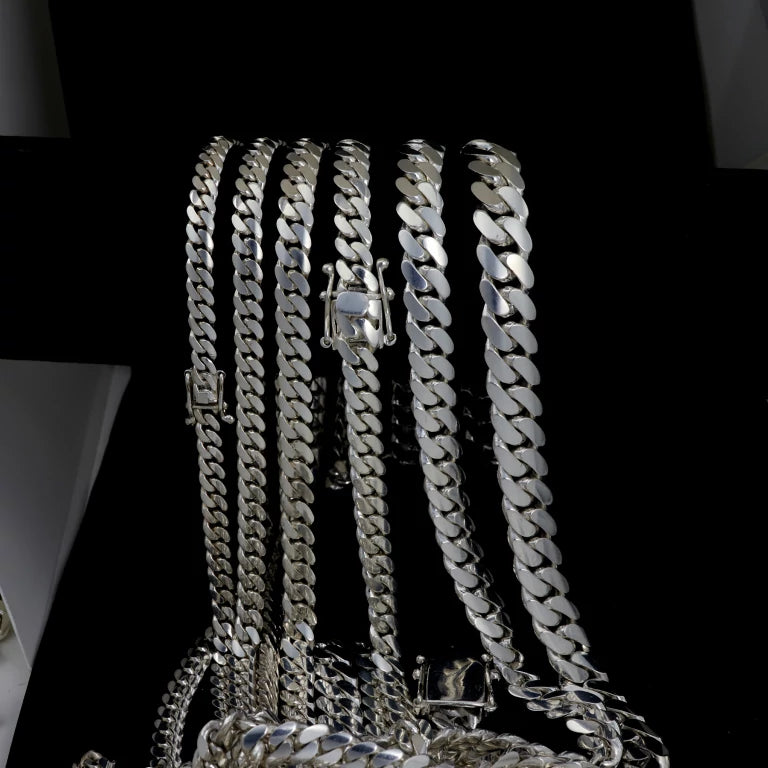 Buy 999 Pure Silver Cuban Link Chain |  Men's Sterling Silver Chain