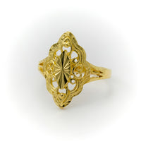 Vintage Gold Filigree Ring for Women