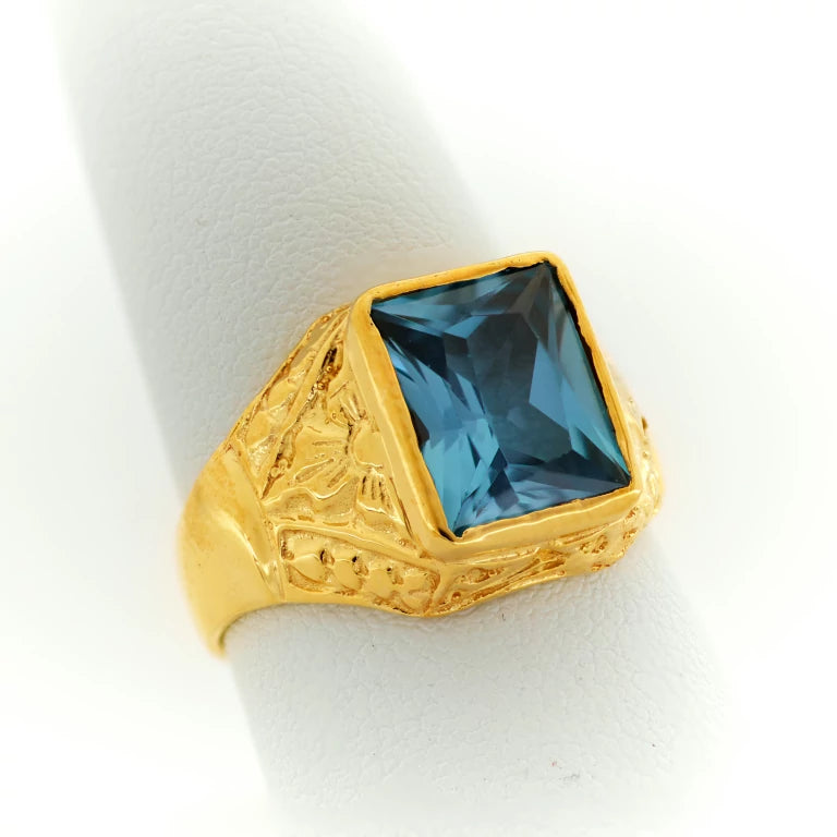 Blue Emerald Ring for Men