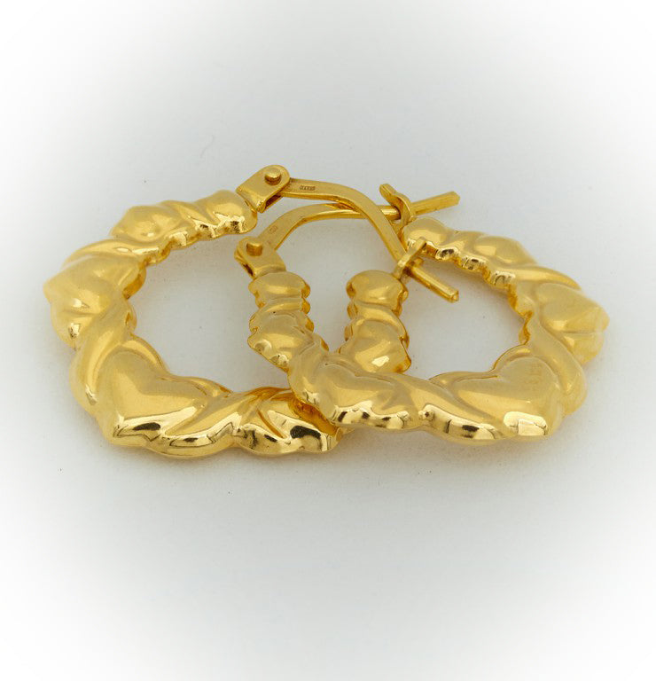 Gold Heart Hoop Earrings 3