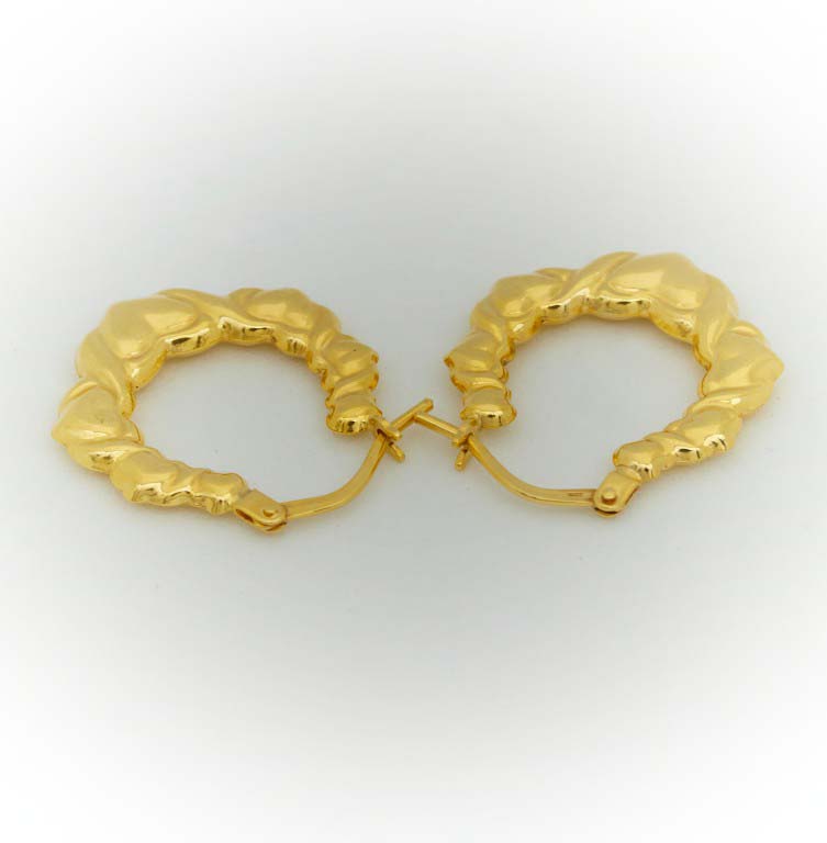 Gold Heart Hoop Earrings 4