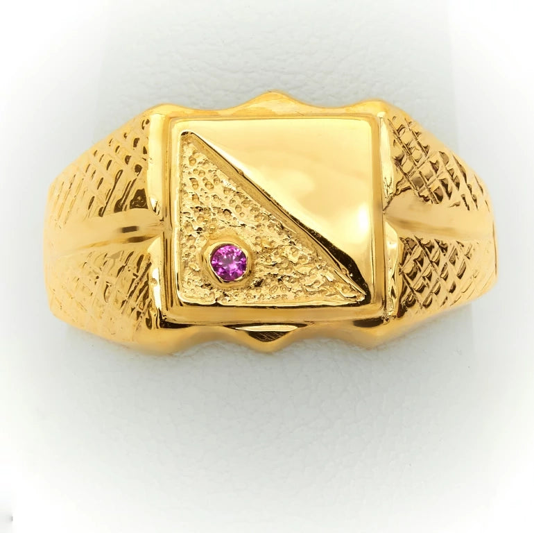 Gold mens signet Ring